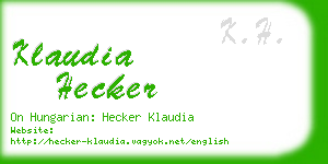 klaudia hecker business card